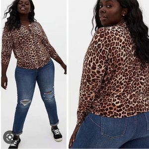 Torrid Button Up Leopard Cardigan